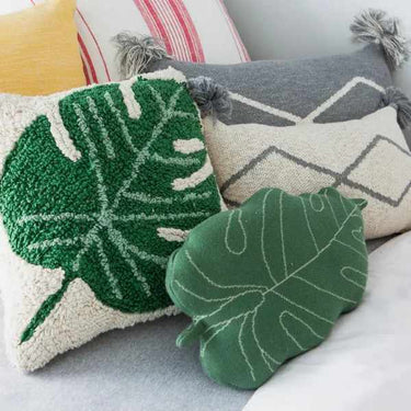 Knitted Cushion Baby Leaf